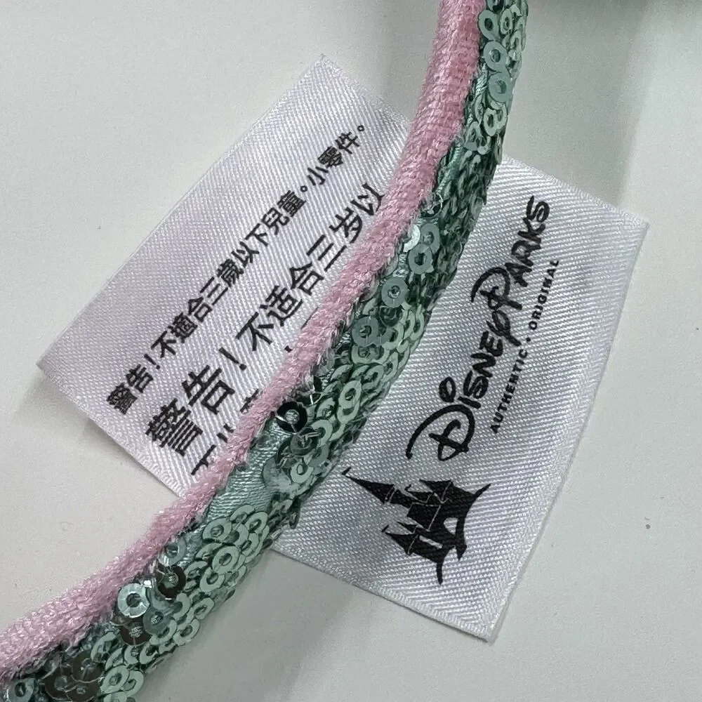 NWT Disney Parks Sugar Rush Mint Green Pink Glitter Minnie Sequin Ears Headband